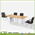 Practical Melamine office conference room table with open shelves